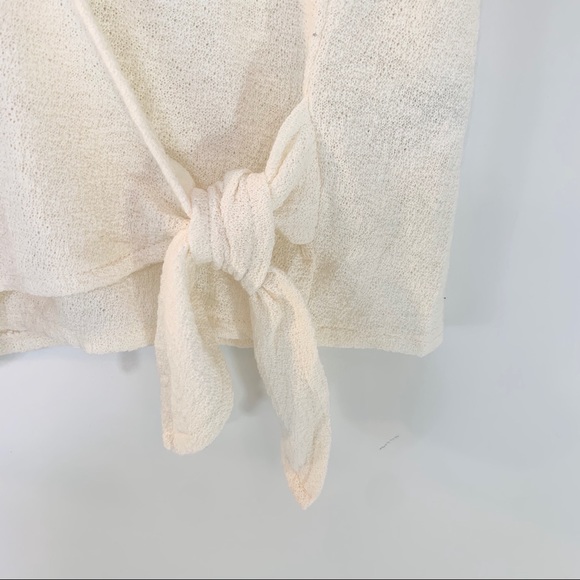 Madewell Texture & Thread Wrap Tie Top Ivory Small - Picture 3 of 6